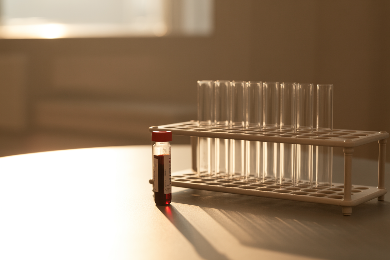 Hormone lab testing — blood sample vials
