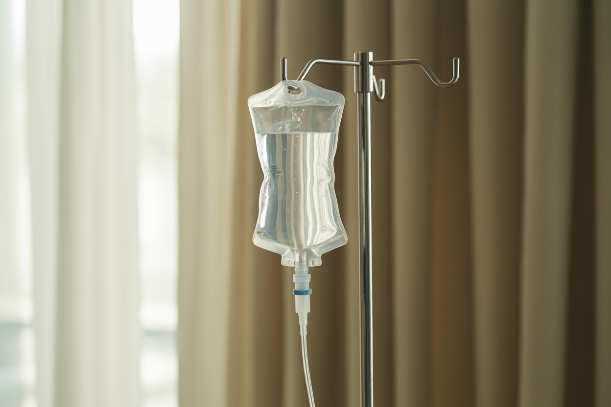 IV hydration therapy — saline drip clinical