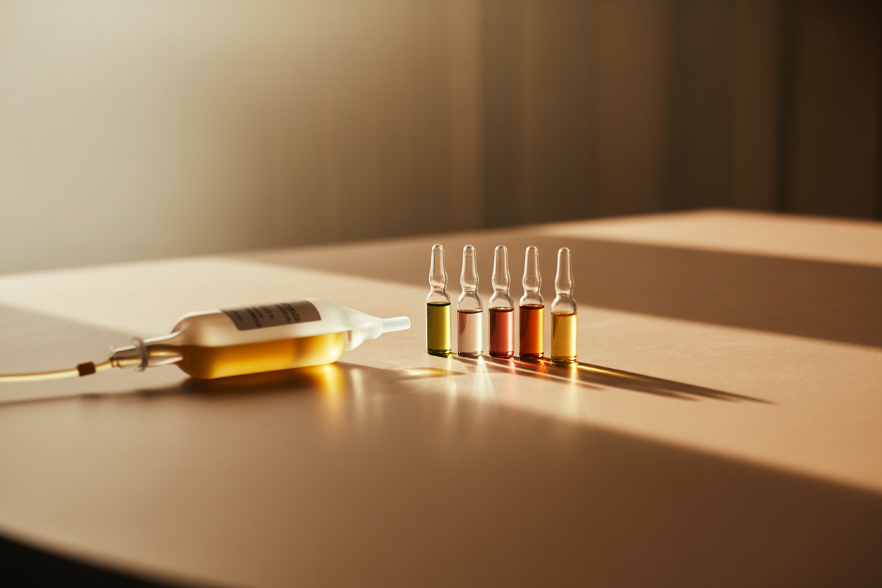 IV vitamins and minerals — clinical still life