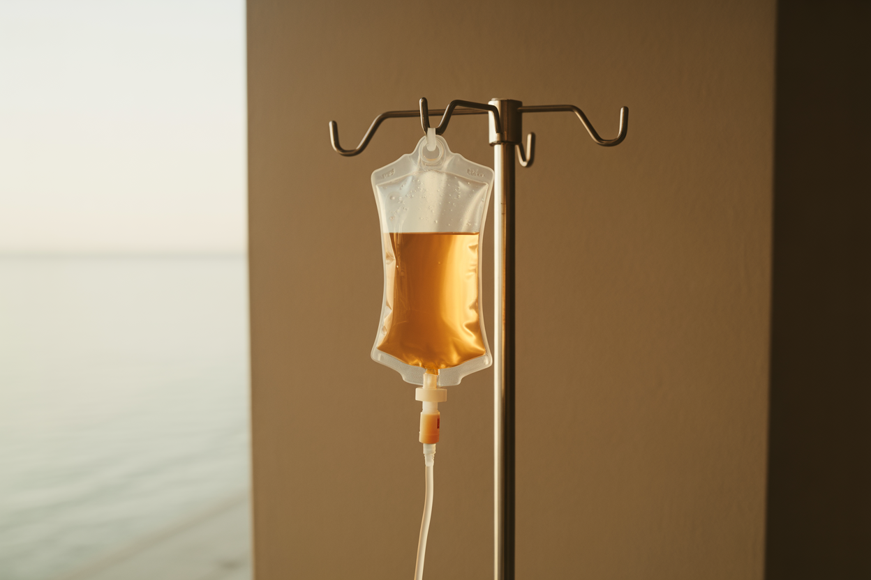 Myers cocktail IV infusion — clinical still life