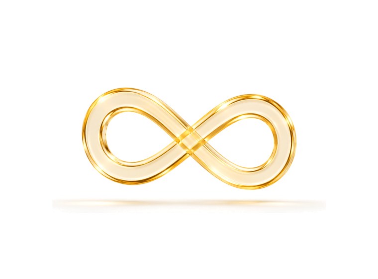 Gold infinity symbol
