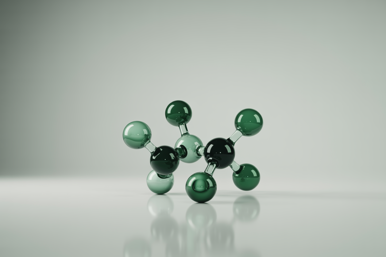 Abstract 3D molecule illustration