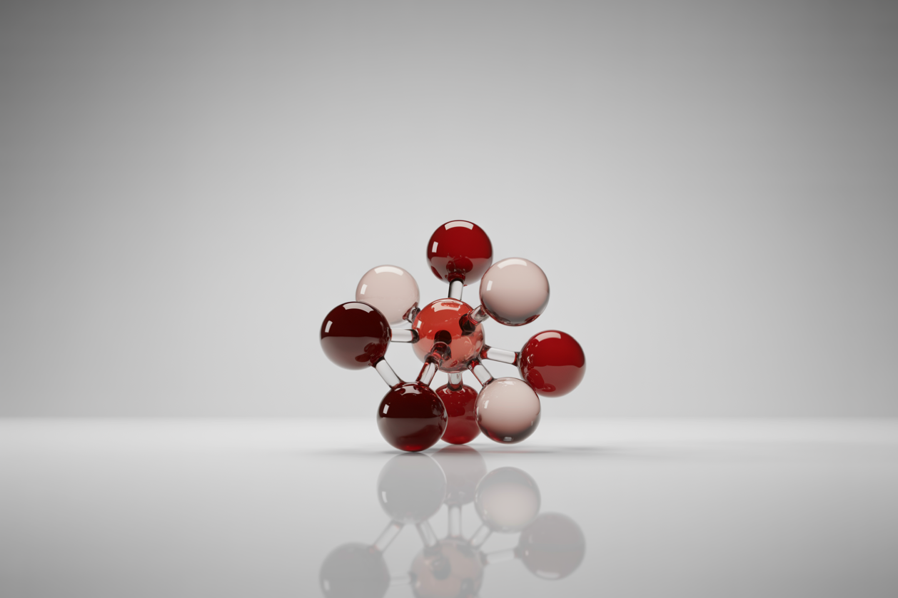Abstract 3D molecule illustration