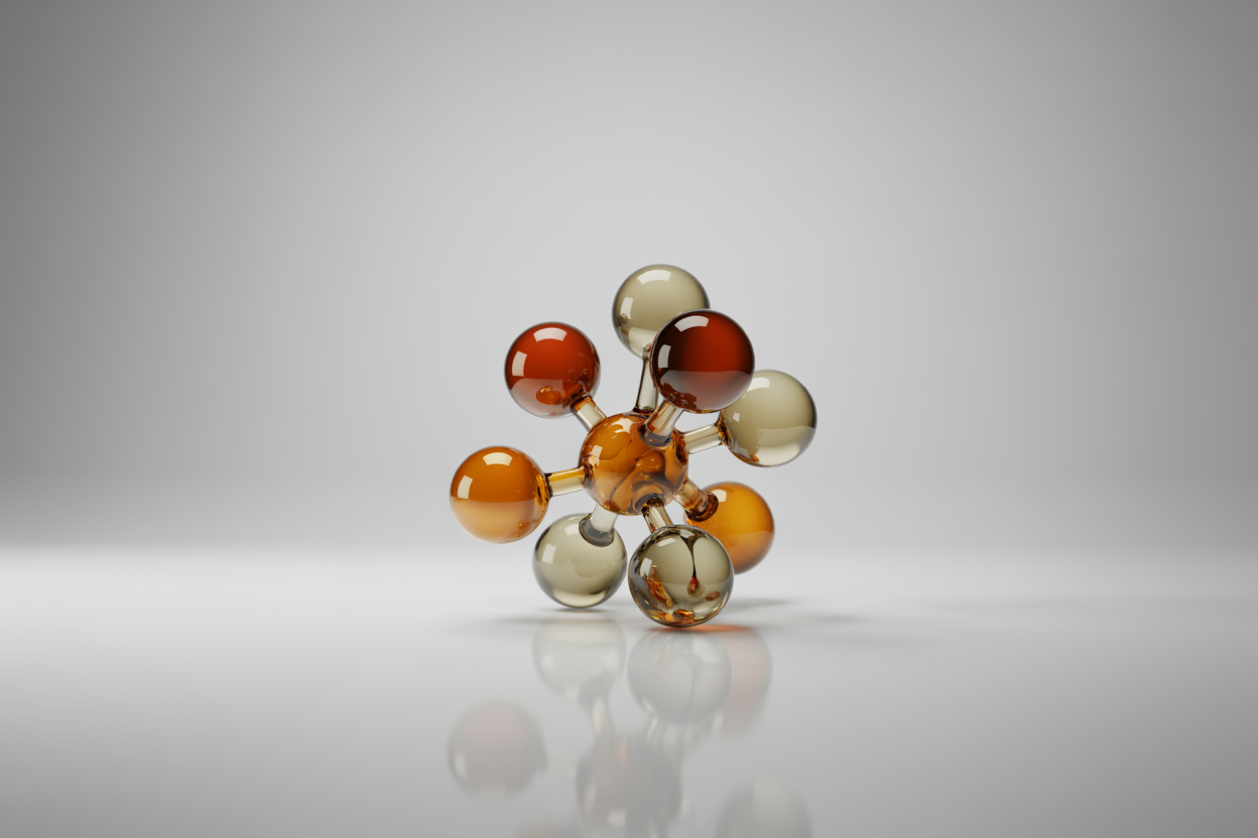 Abstract 3D molecule illustration