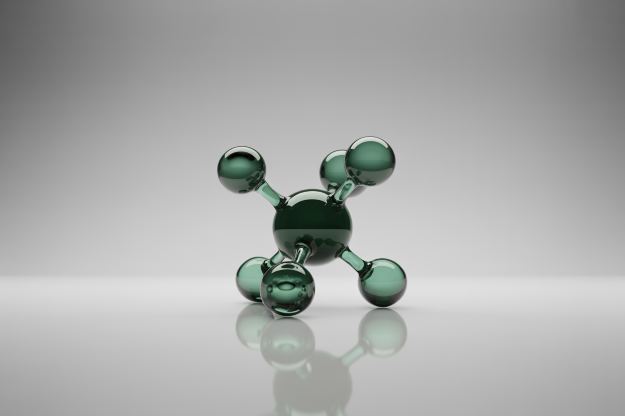 Abstract 3D molecule illustration