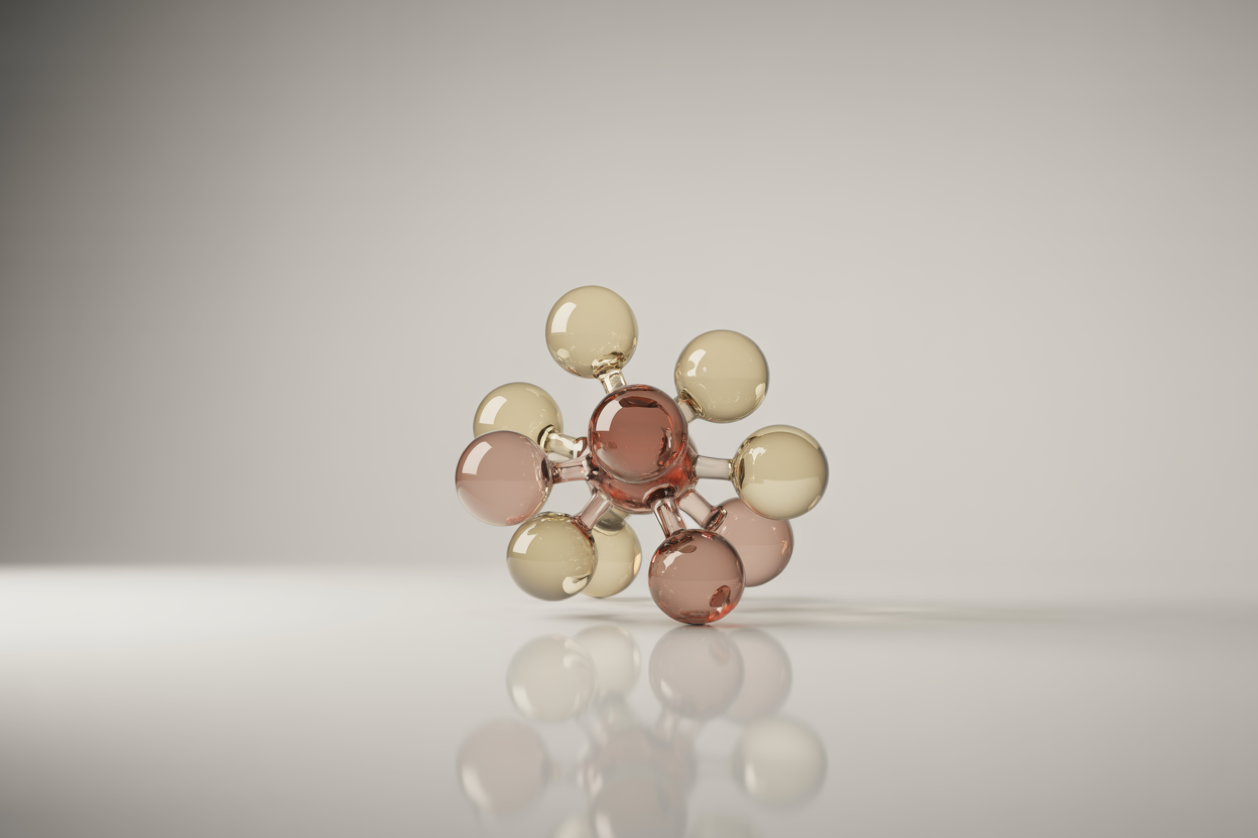 Abstract 3D molecule illustration