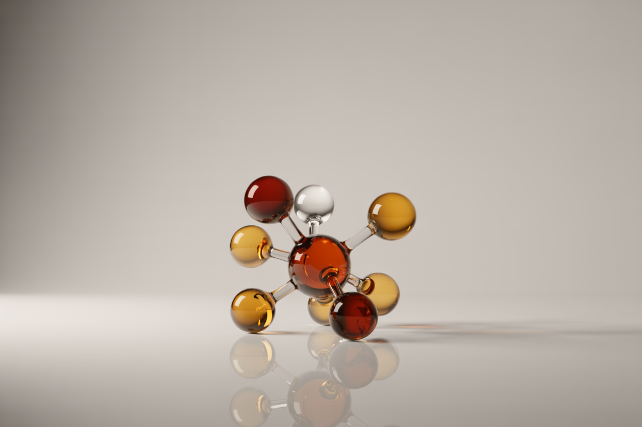 Abstract 3D molecule illustration