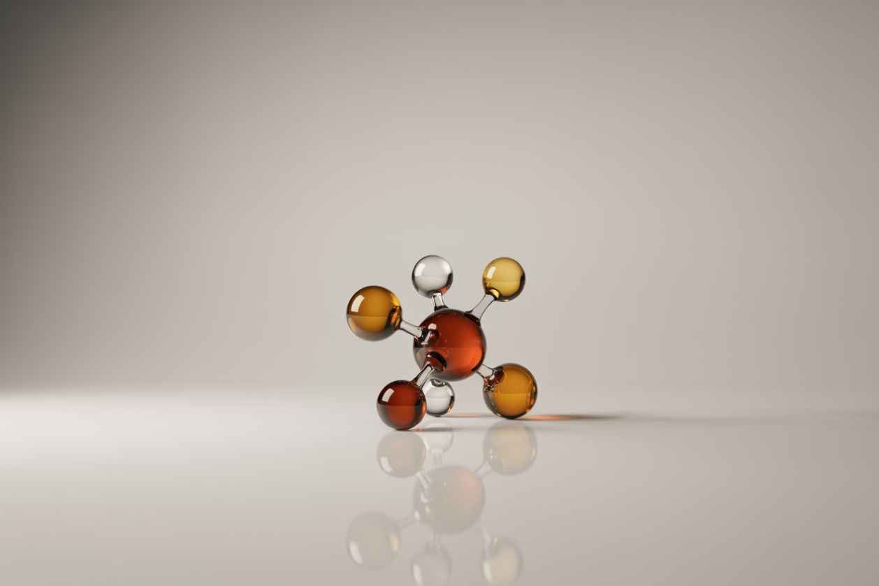 Abstract 3D molecule illustration