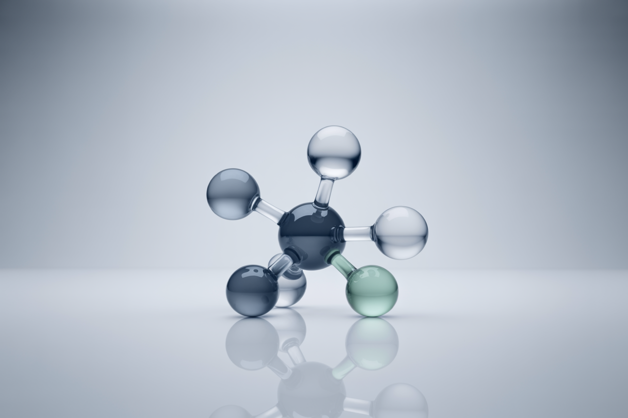 Abstract 3D molecule illustration