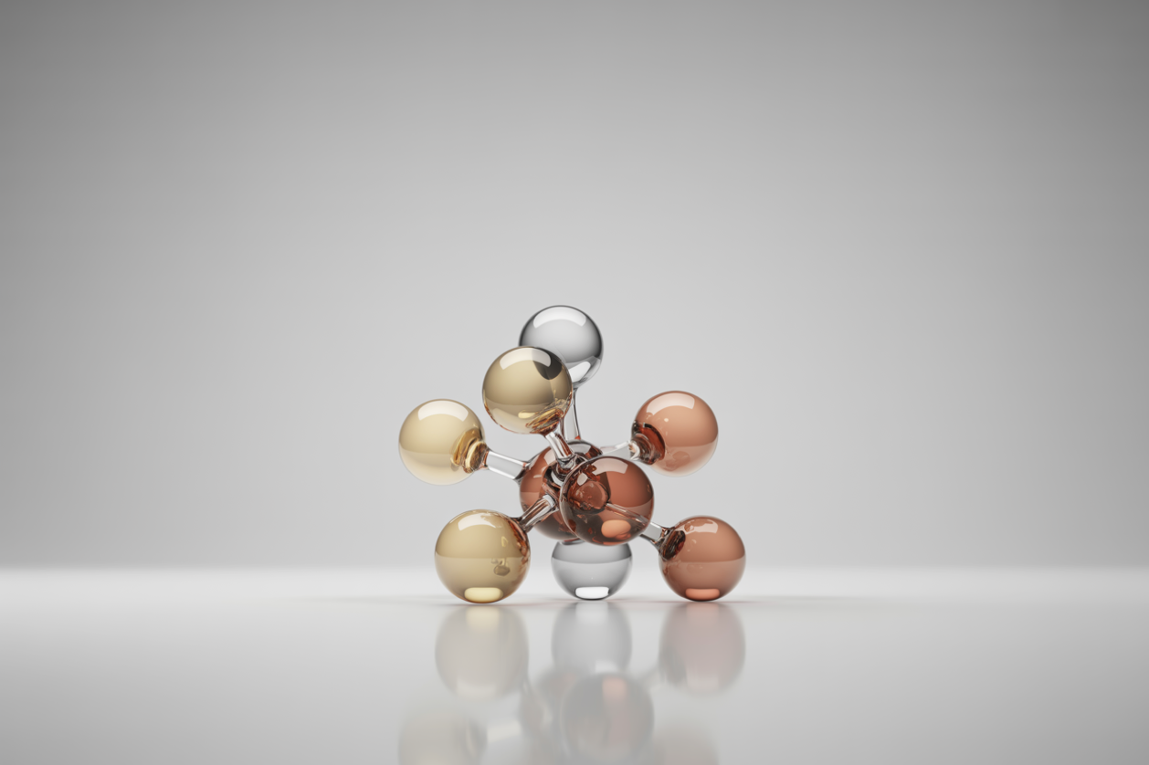 Abstract 3D molecule illustration