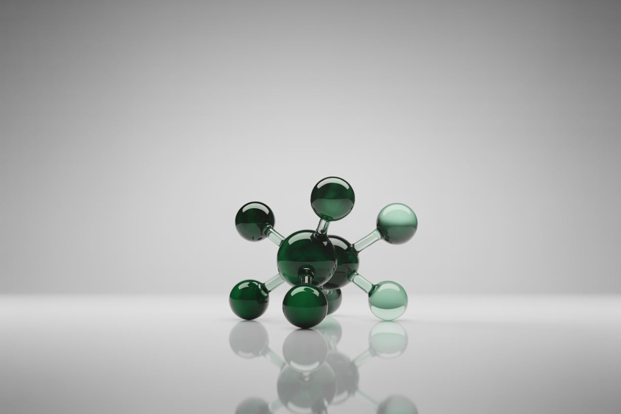 Abstract 3D molecule illustration