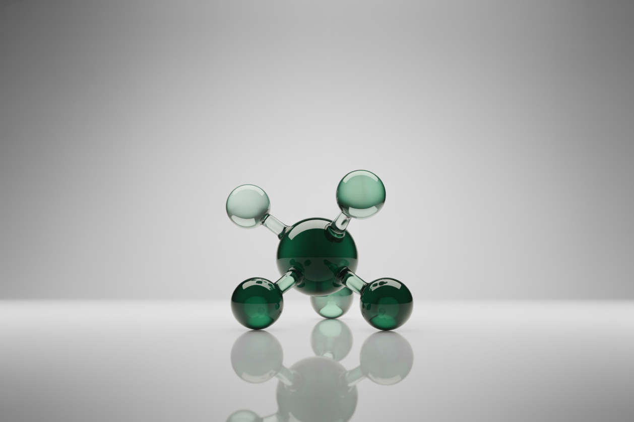 Abstract 3D molecule illustration