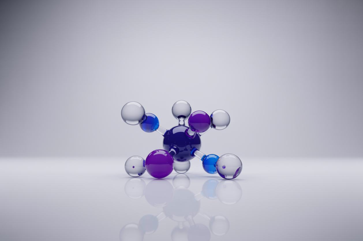 Abstract 3D molecule illustration