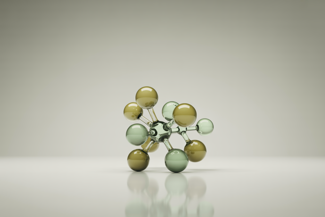 Abstract 3D molecule illustration