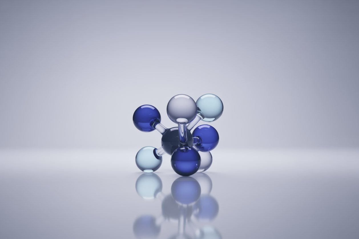 Abstract 3D molecule illustration