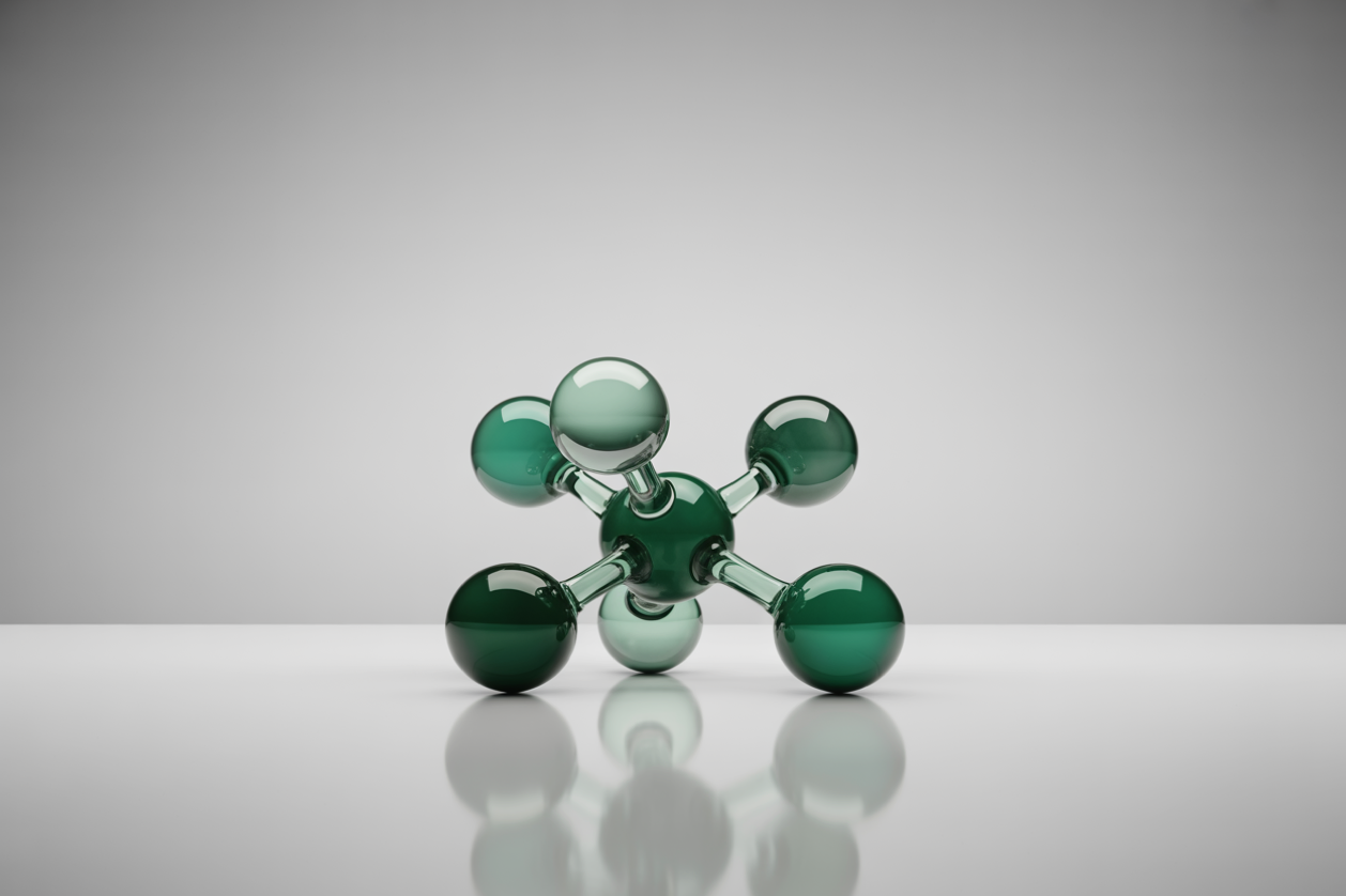 Abstract 3D molecule illustration