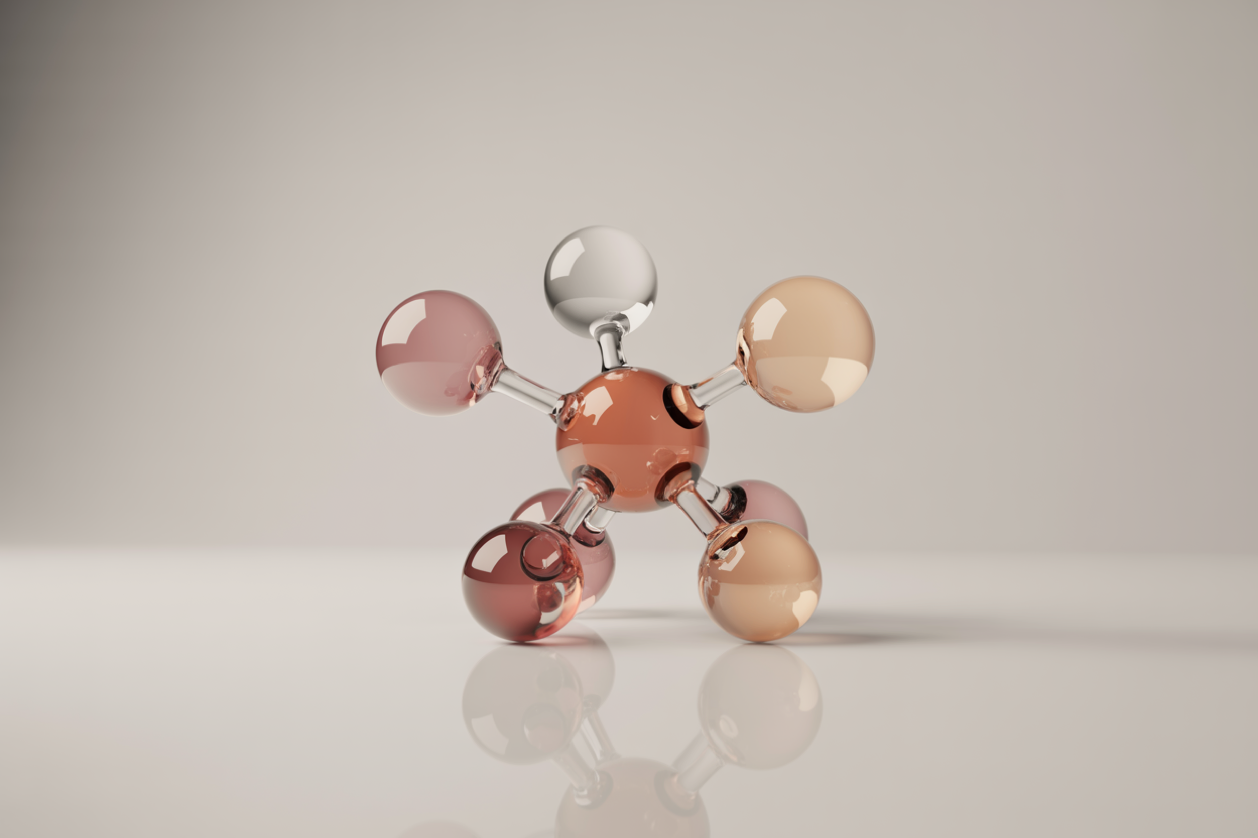 Abstract 3D molecule illustration