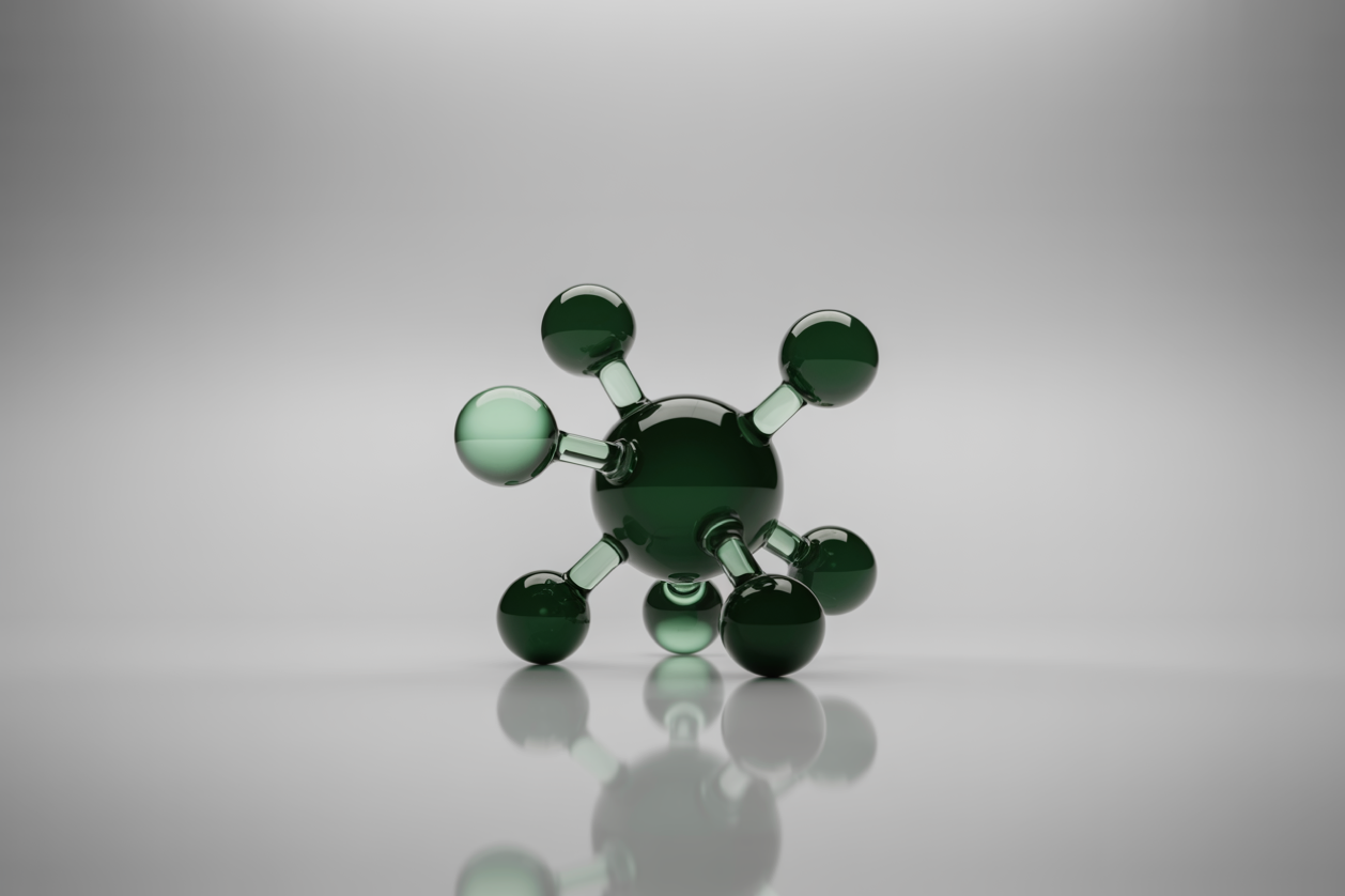 Abstract 3D molecule illustration