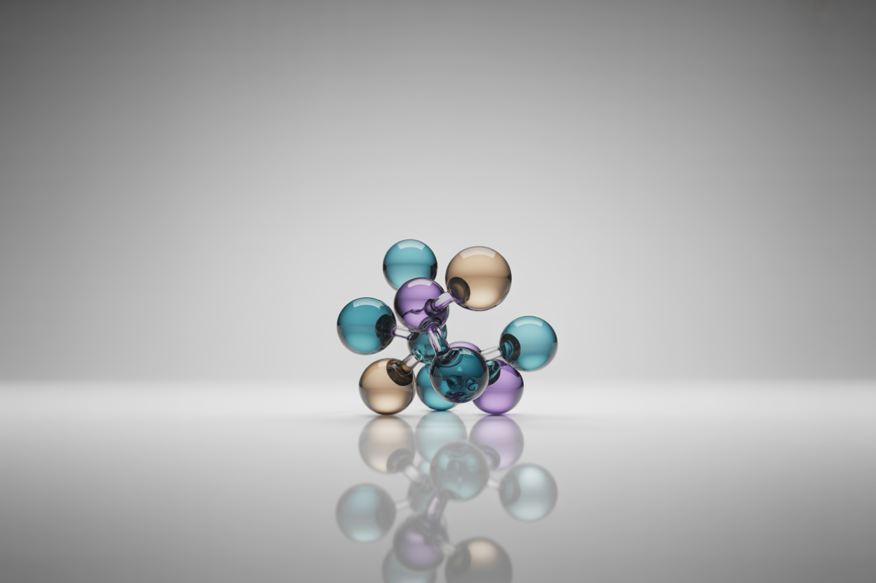 Abstract 3D molecule illustration