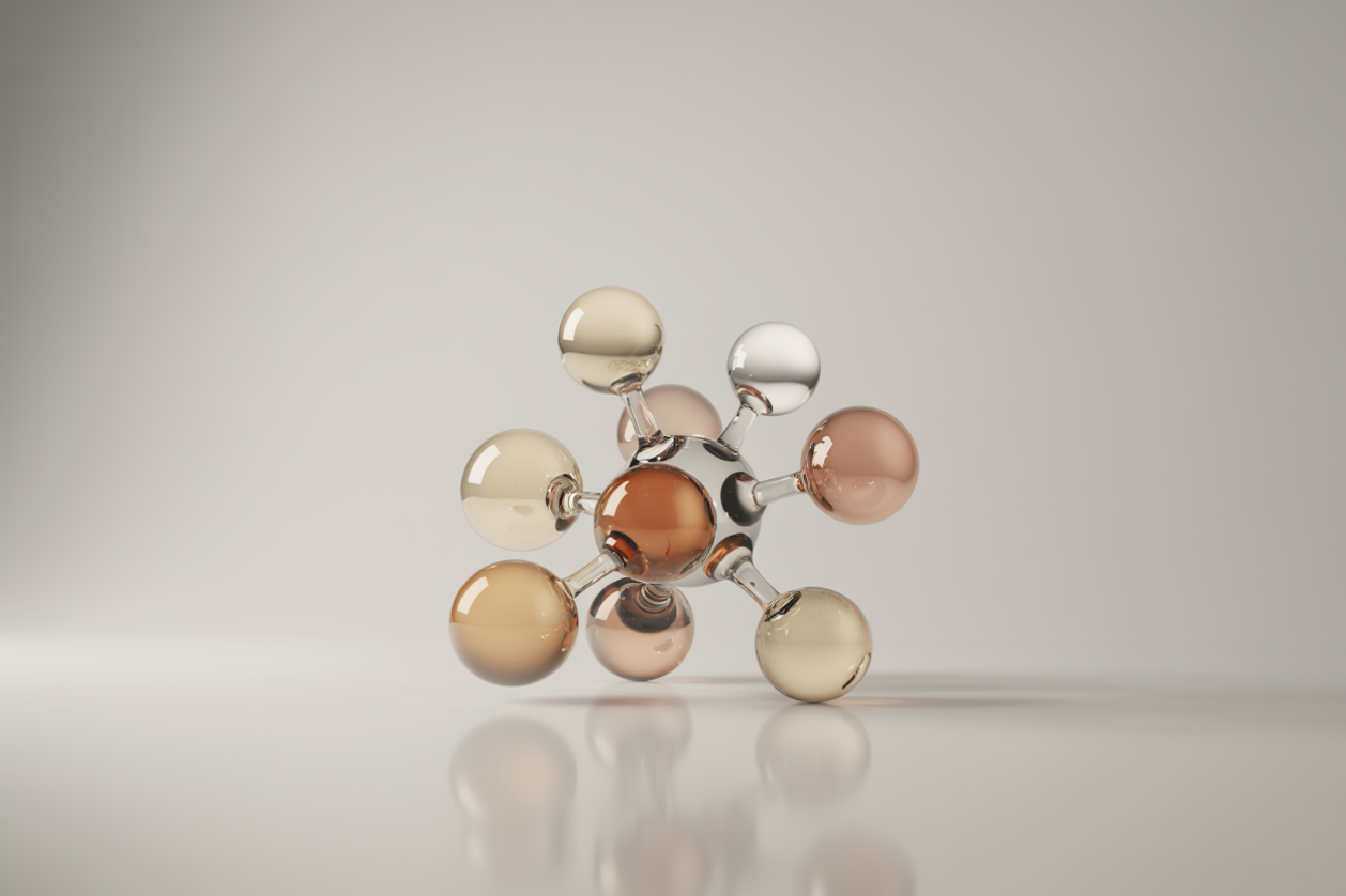 Abstract 3D molecule illustration