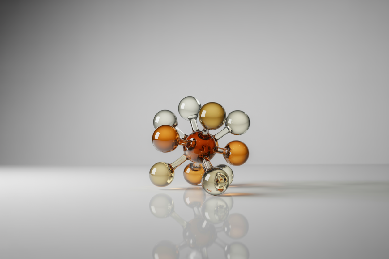 Abstract 3D molecule illustration