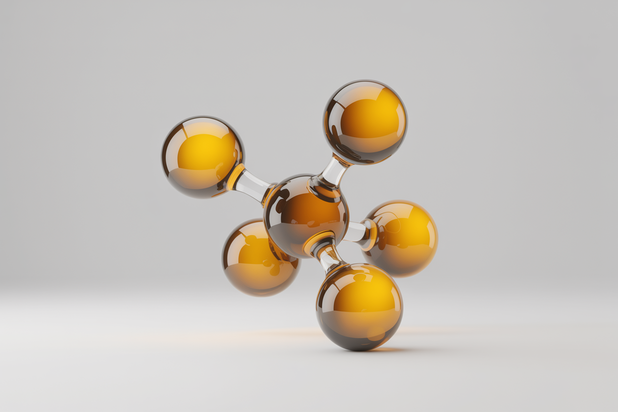 Abstract 3D molecule illustration