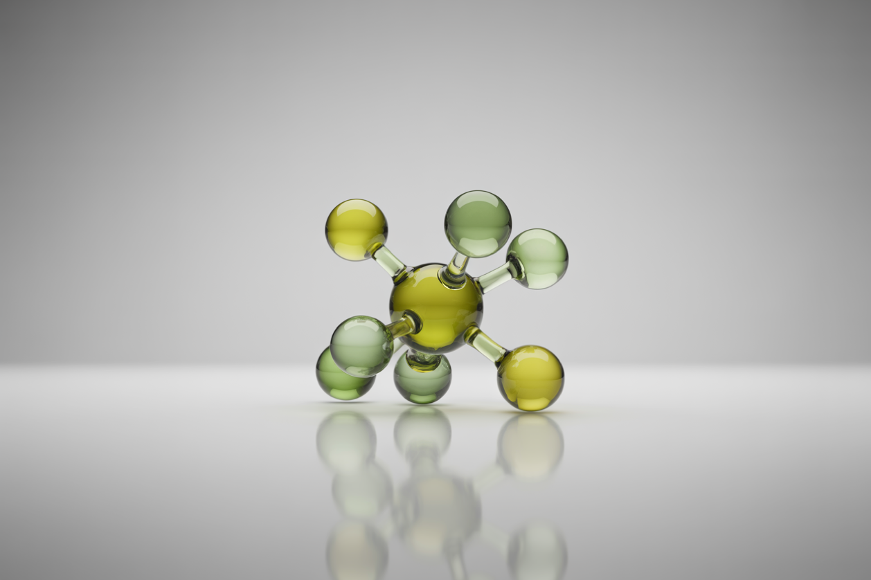 Abstract 3D molecule illustration