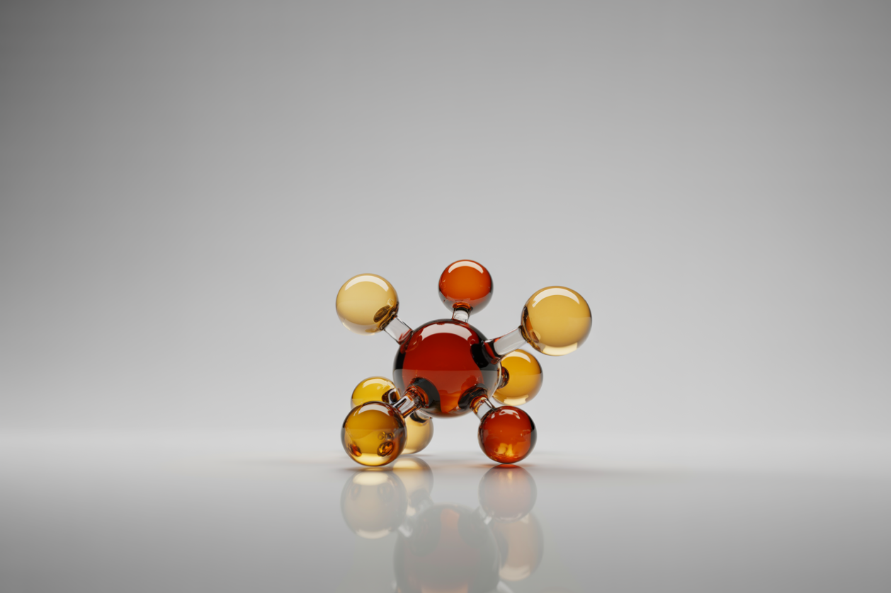 Abstract 3D molecule illustration