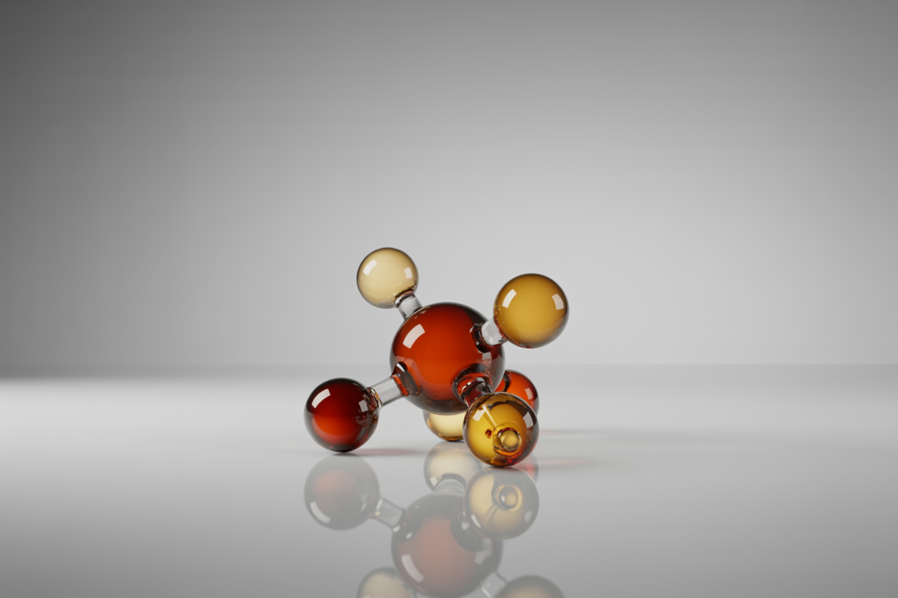 Abstract 3D molecule illustration