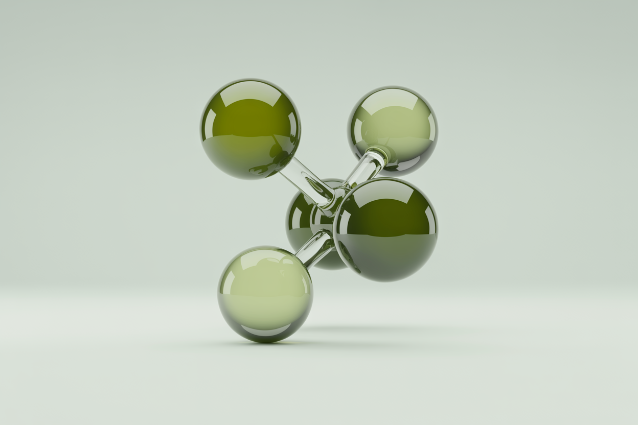 Abstract 3D molecule illustration