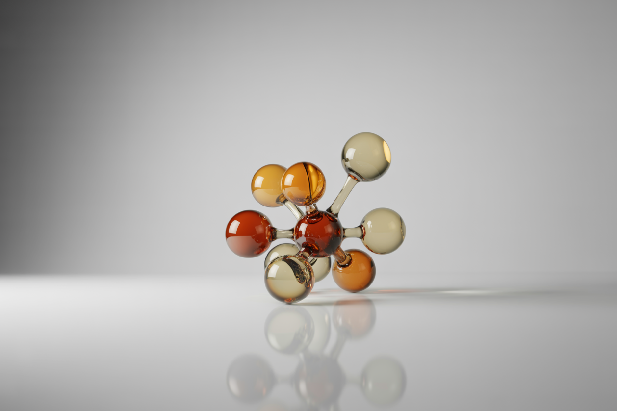Abstract 3D molecule illustration