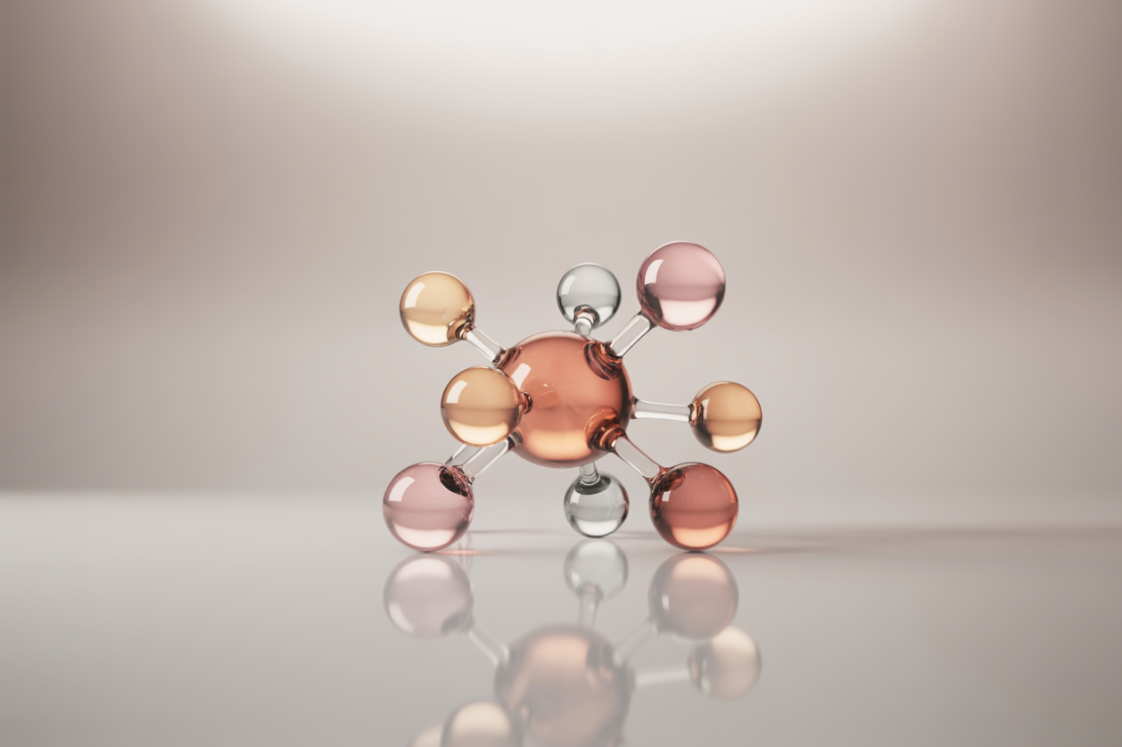 Abstract 3D molecule illustration