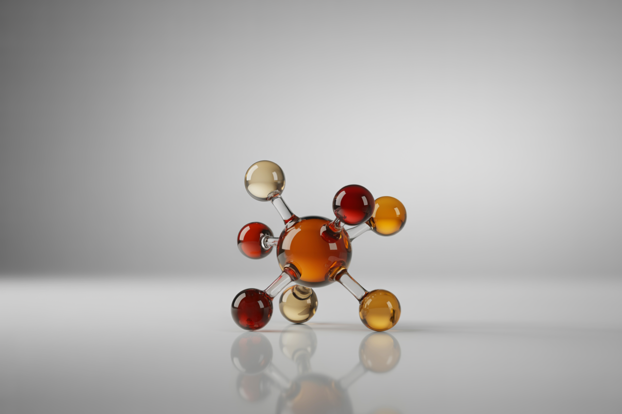 Abstract 3D molecule illustration