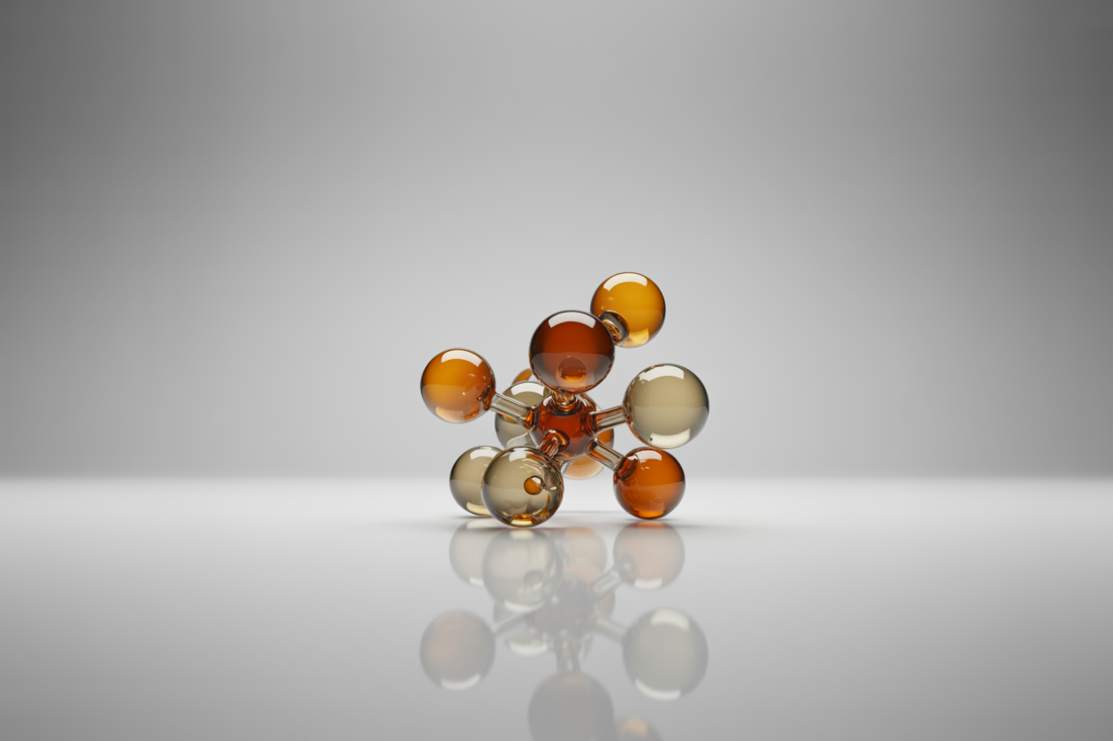 Abstract 3D molecule illustration