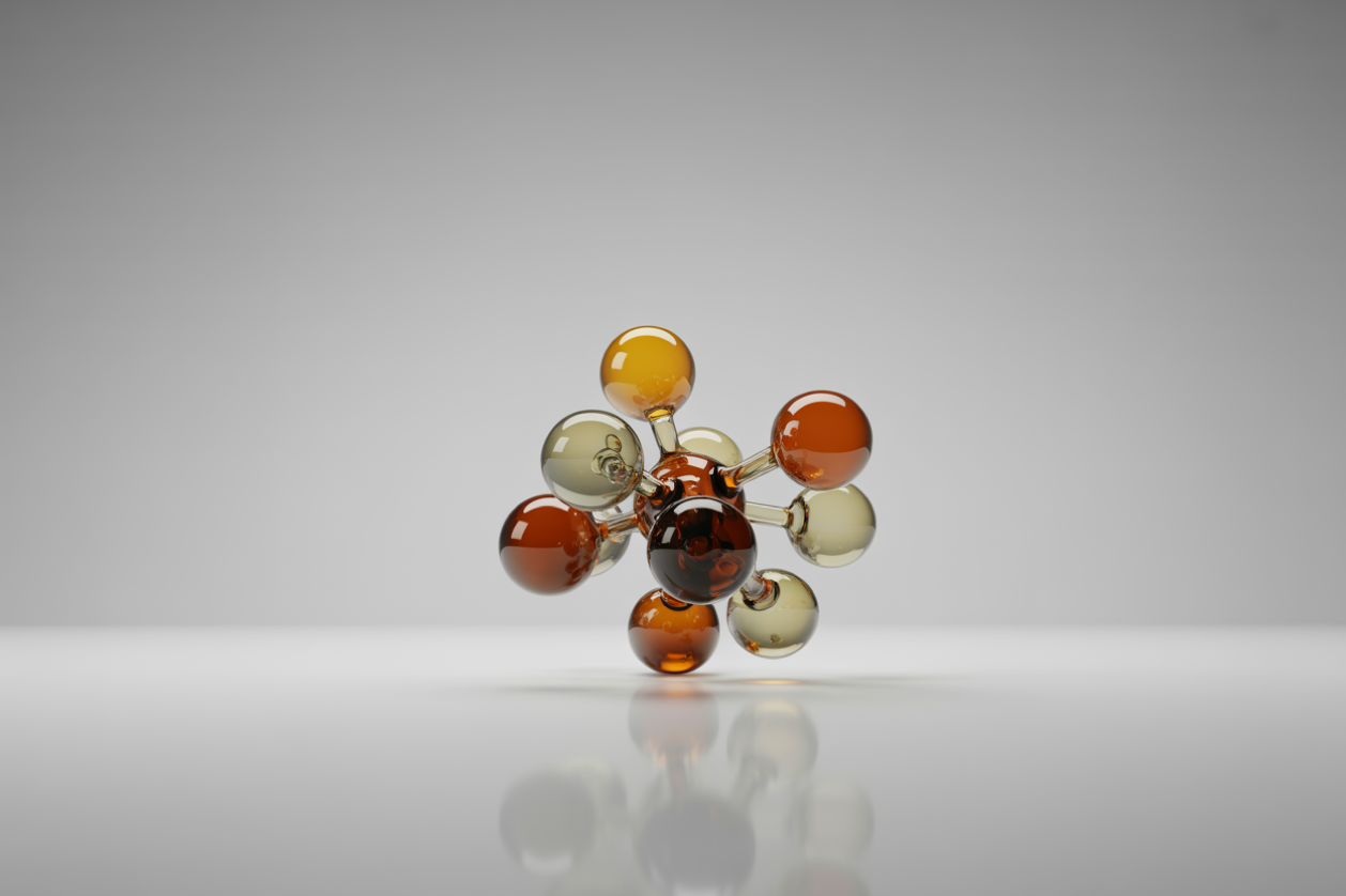 Abstract 3D molecule illustration