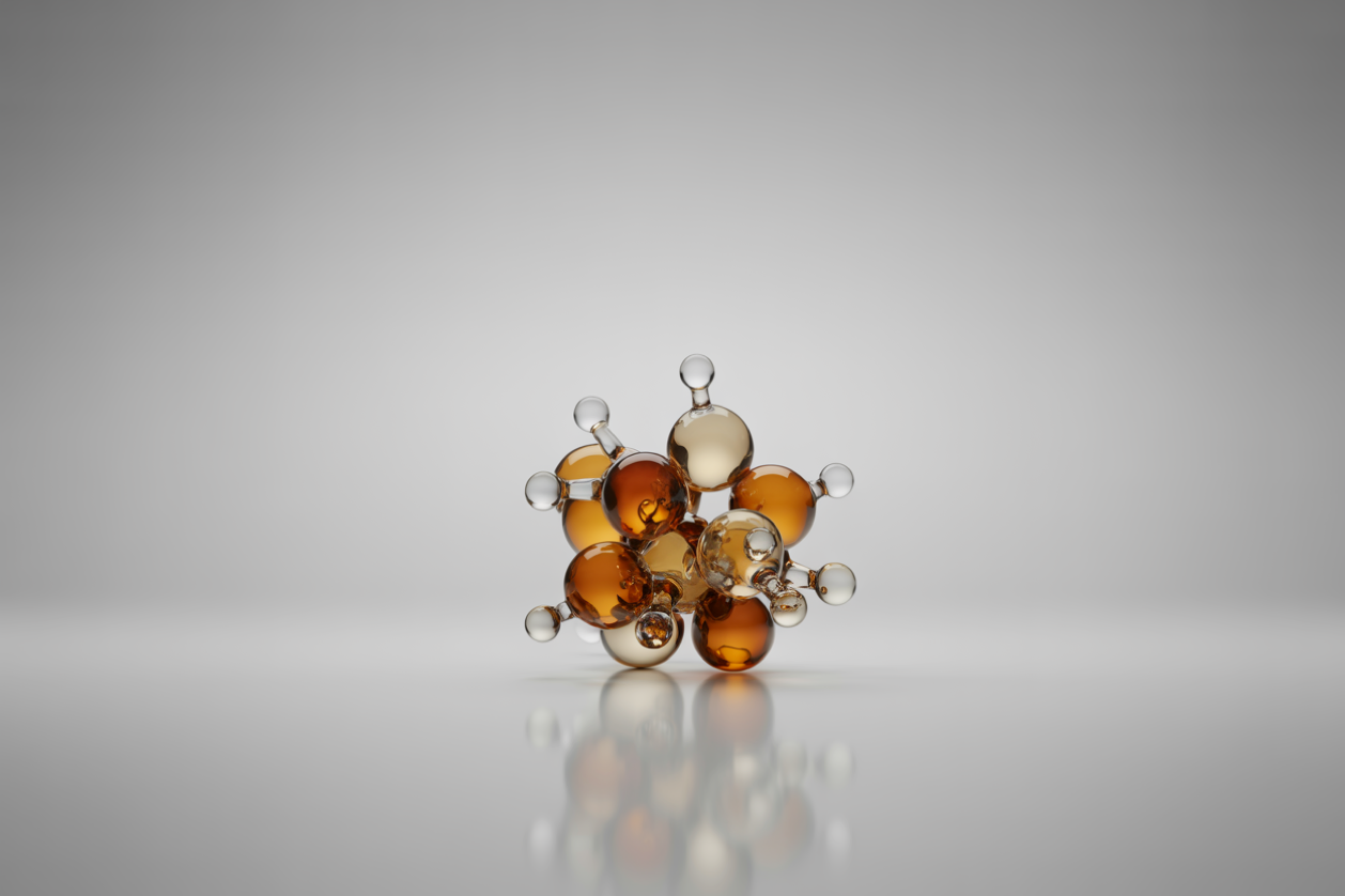 Abstract 3D molecule illustration