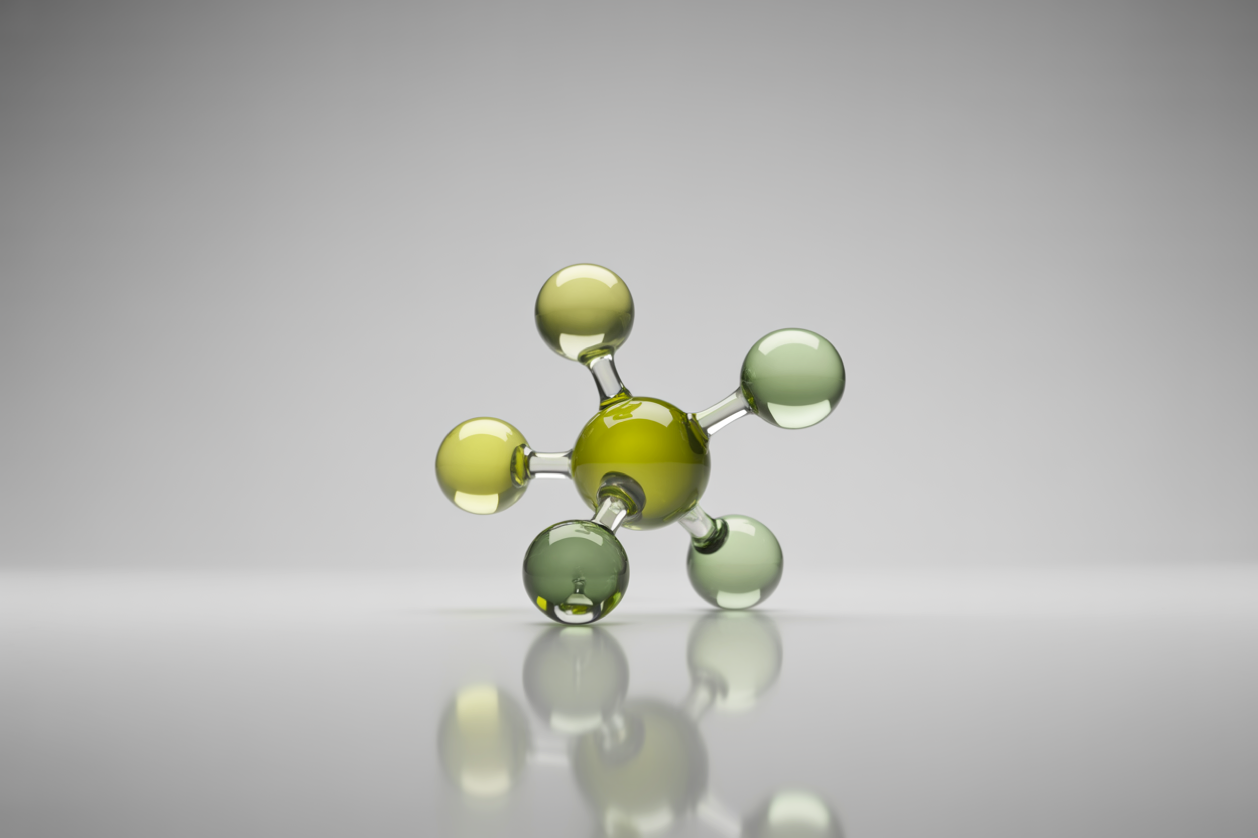 Abstract 3D molecule illustration