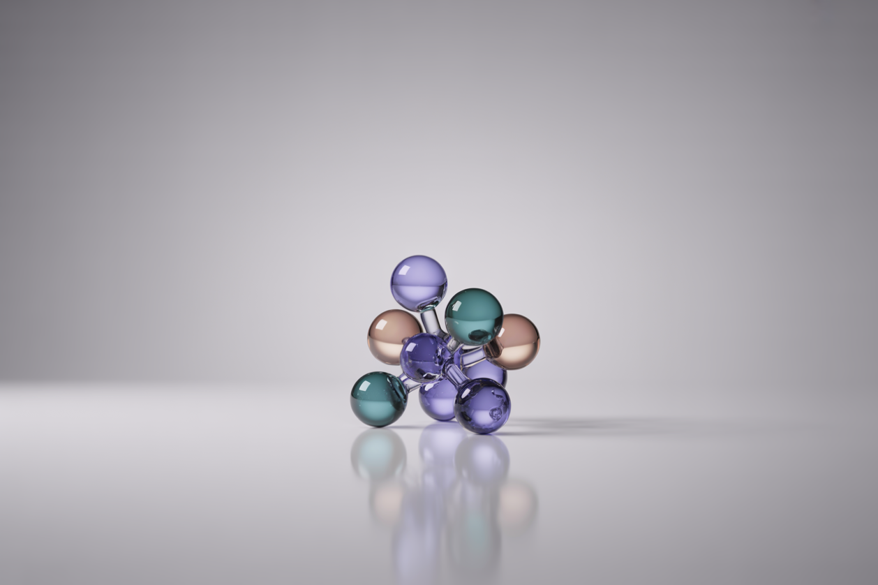 Abstract 3D molecule illustration