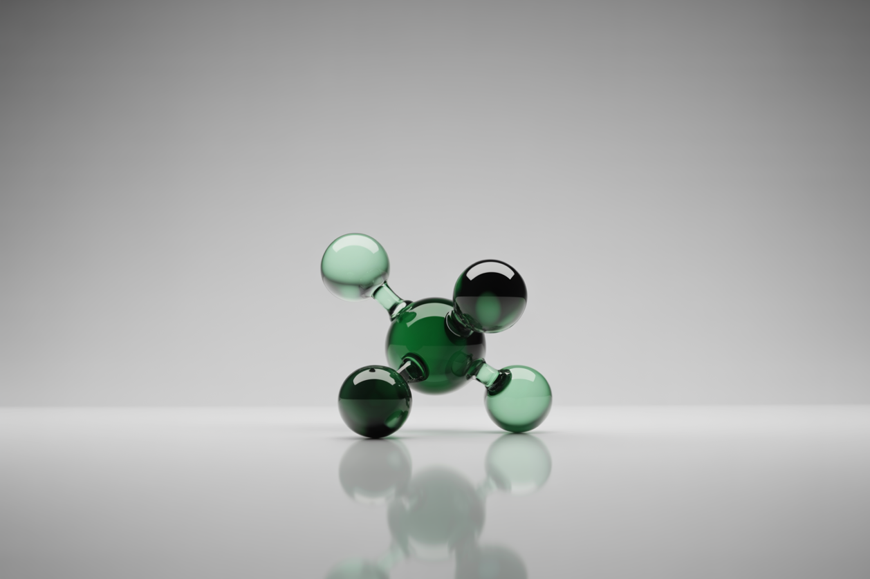 Abstract 3D molecule illustration