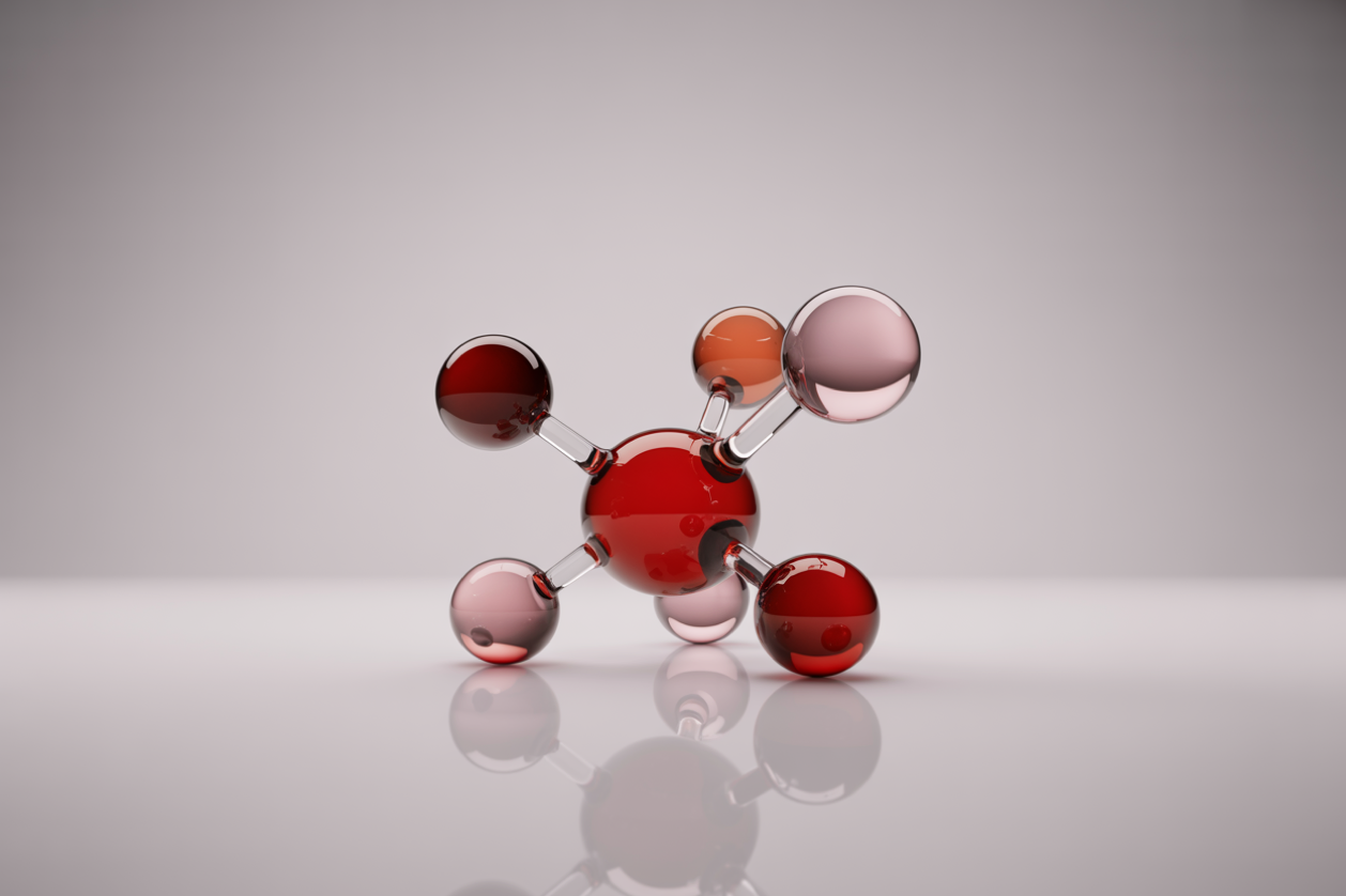 Abstract 3D molecule illustration