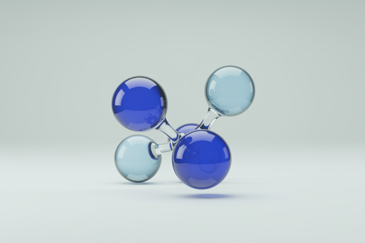 Abstract 3D molecule illustration