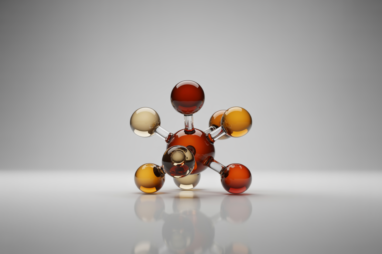 Abstract 3D molecule illustration