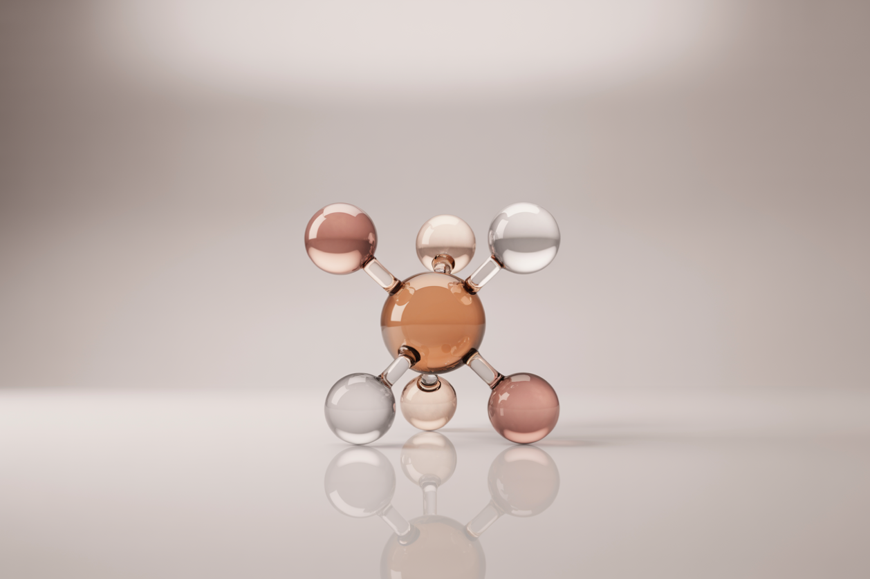 Abstract 3D molecule illustration