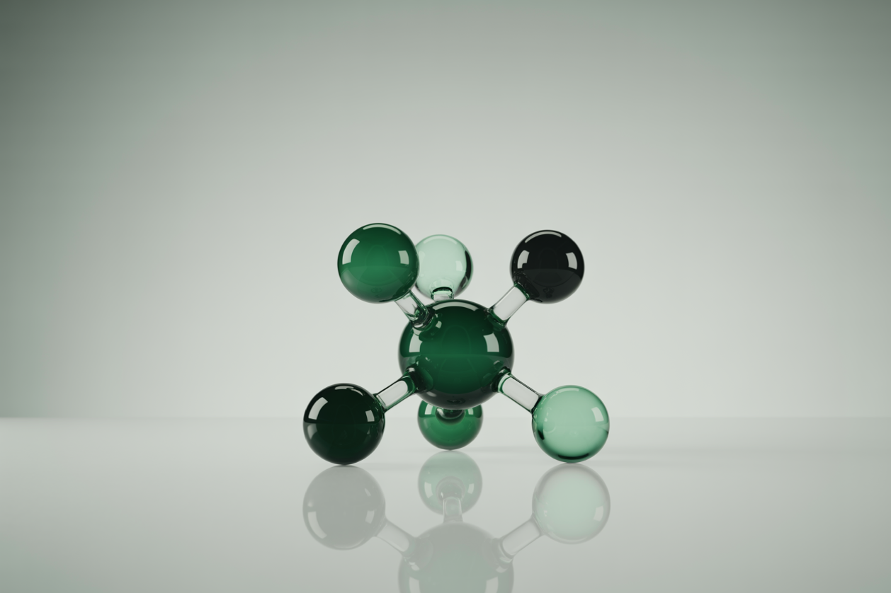 Abstract 3D molecule illustration