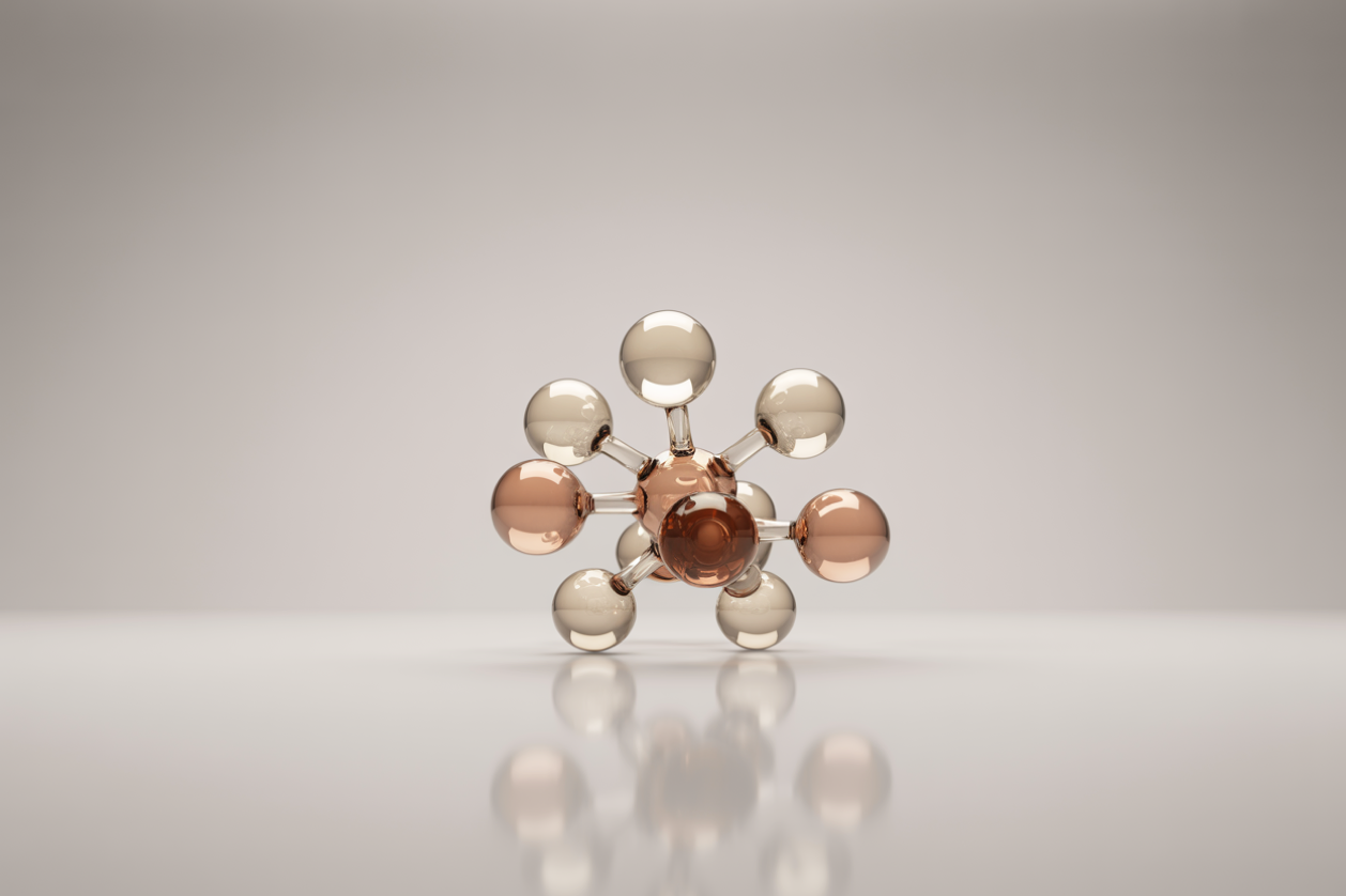 Abstract 3D molecule illustration