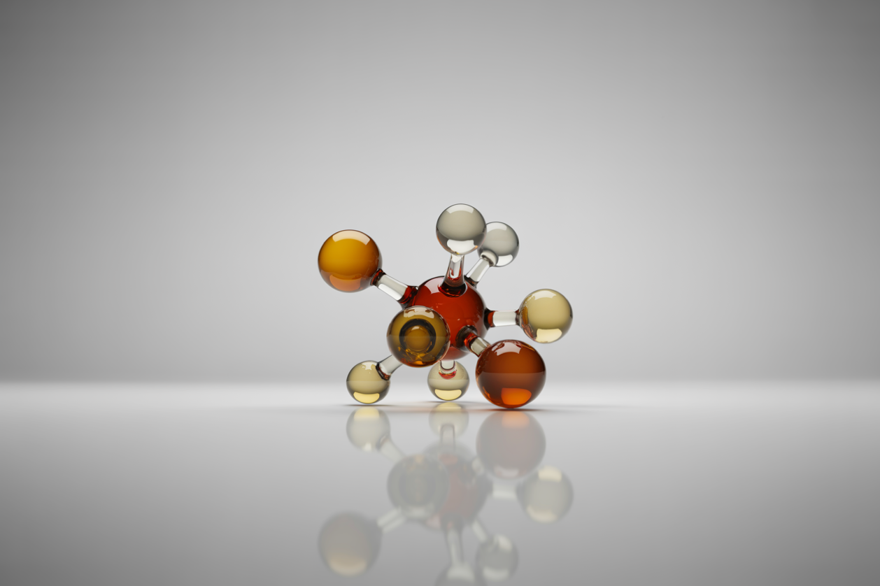 Abstract 3D molecule illustration