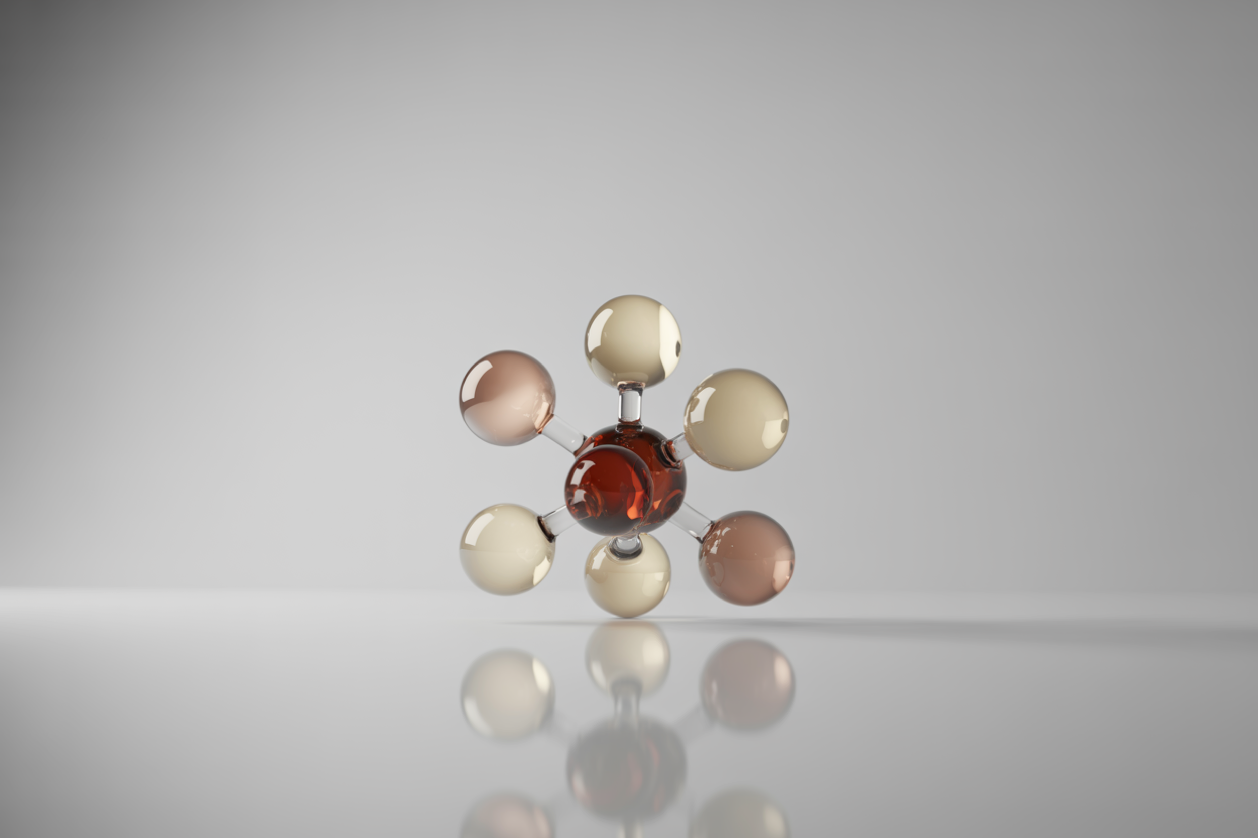 Abstract 3D molecule illustration