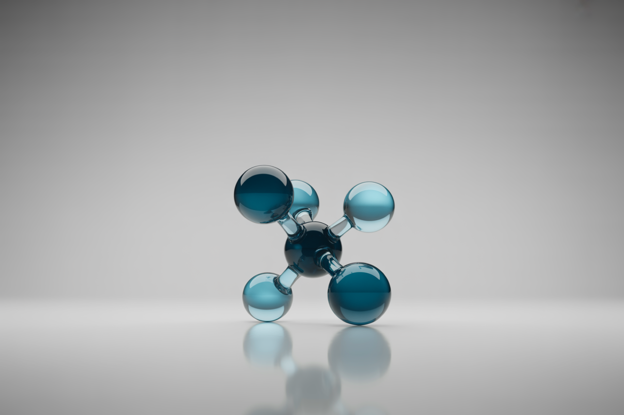 Abstract 3D molecule illustration