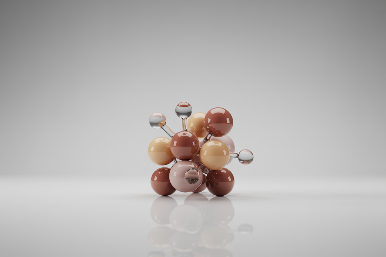 Abstract 3D molecule illustration