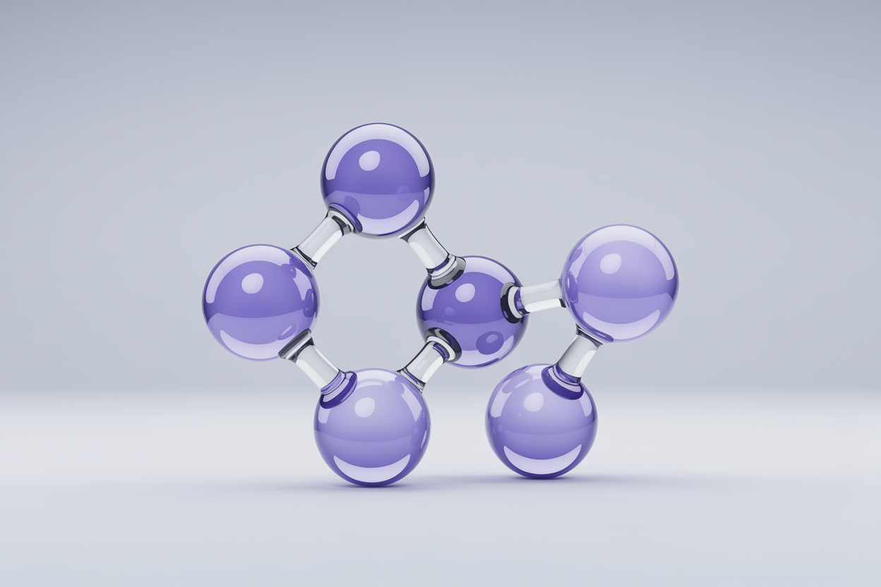 Abstract 3D molecule illustration